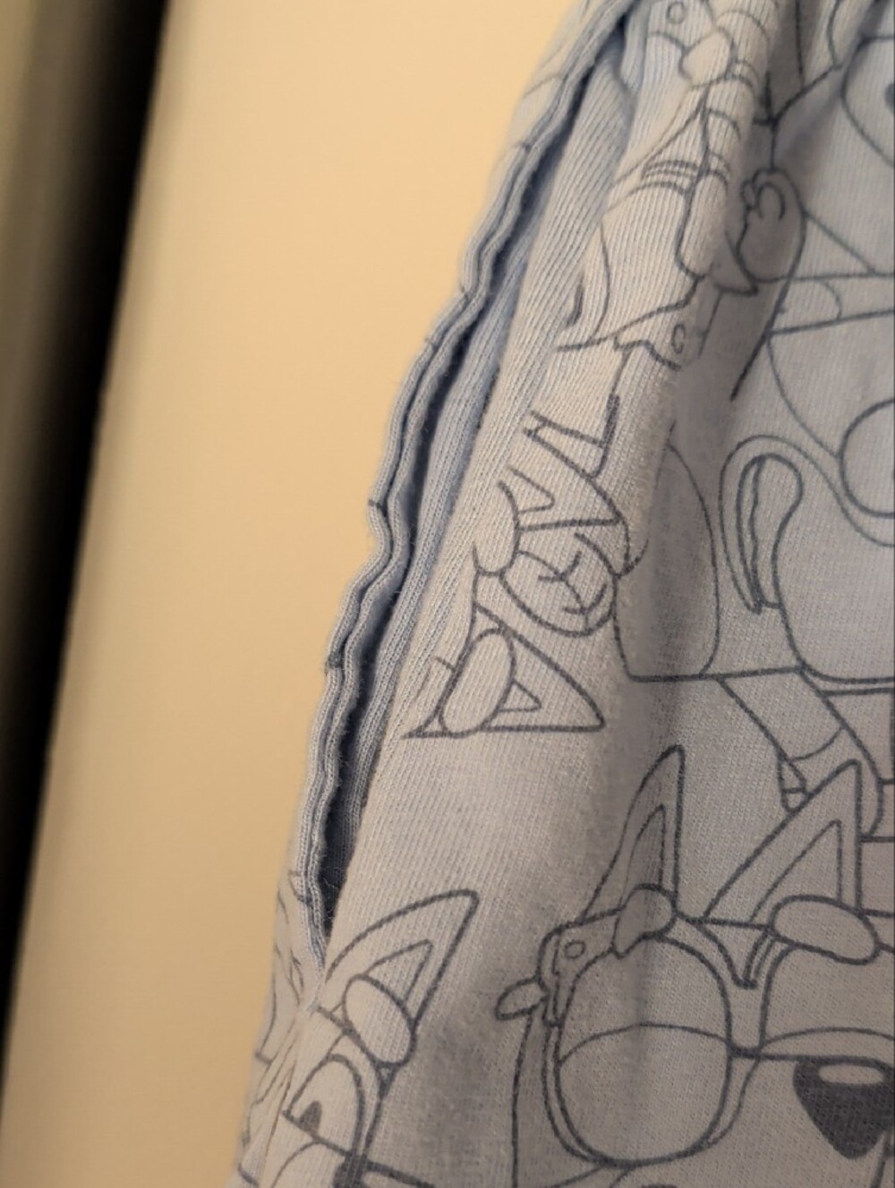 Light Blue Printed Drawstring Shorts - Picture 5 of 6